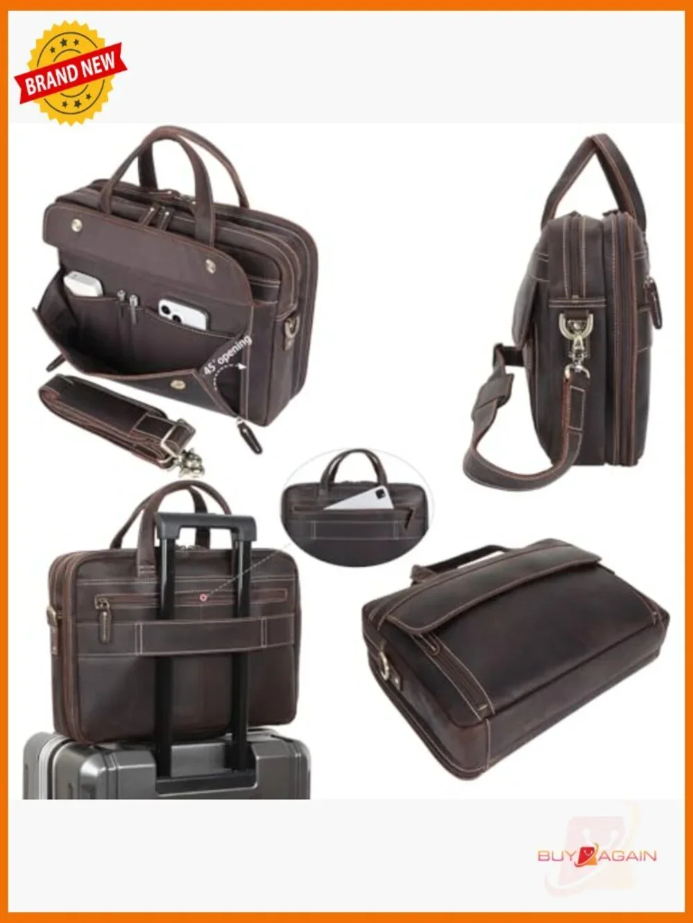 Leather Briefcase 15.6